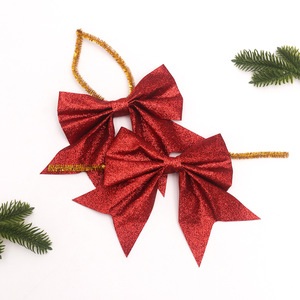 Décoration de Noël avec nœud pailleté, nœud suspendu pour couronne de Noël, décoration d'ambiance pour emballage cadeau - Product Image 4