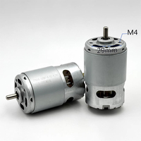 Motorreductor de CC RS 775VC con montaje de brida para electrodomésticos, eficiencia IE1, 17500 RPM, a prueba de goteo, con escobillas y rodamientos de bolas delanteros, taladro eléctrico