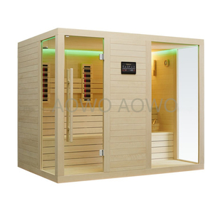 Phòng tắm hơi gỗ tối màu lớn, hemlock và phòng tắm hơi gỗ tuyết tùng đỏ, phòng tắm hơi ngoài trời với Lò sưởi và phòng tắm hơi hồng ngoại nhiệt hồng ngoại - Product Image 1