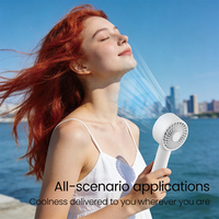 Ventilateur portable mini IMYCOO 4500 mAh avec tête oscillante, rechargeable USB, avec affichage numérique et base