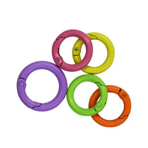 Customized Colored Zinc Alloy Spring Buckle Round Open <b>Hook</b> Keychain Accessories Wholesale Durable - Product Image 3