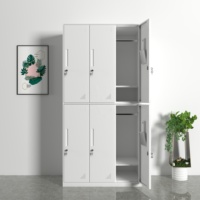 Casier en acier pour salle de sport à domicile, école, atelier, salle de bain - Armoire de rangement pour vêtements de travail du personnel, penderie à compartiments pour chambre à coucher