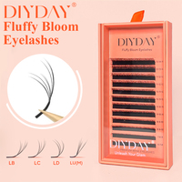 DIYDAY Cils volumineux effet fleur, vente en gros, faux cils coréens en PBT, courbures LB LC LD LU, nouvelle arrivée 2026