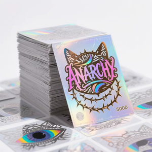 Etiquetas Adhesivas Holográficas de Vinilo Cortadas a Troquel, Resistentes a los Rayos UV e Impermeables, con Logotipo Personalizado Impreso - Product Image 1