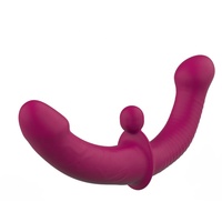 Doppelter Vibrator Künstlicher Penis für Lesben, Hautfreundlich Fernbedienung 10 Vibrationsmodi Dildo Vibrator
