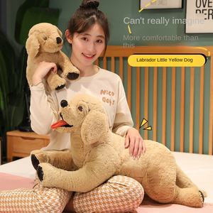 Peluche en coton PP pour simulation de princesse, grande poupée chien jaune couchée, cadeau pour enfant, vente en gros, lavée, super douce - Product Image 2