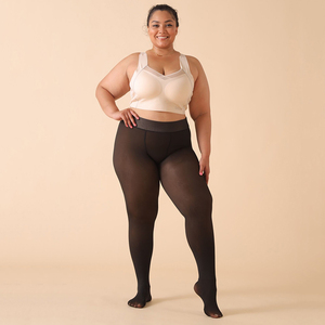 Private Label <strong>Womens</strong> Casual Fleece Lined <strong>Tights</strong> Dark <strong>Brown</strong> Sheer High Waisted Winter Warm Thermal Fake Translucent Look Leggings - Product Image 6