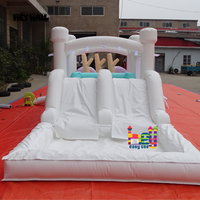 Heyhail Couleur Pastel Gonflable Jumping House Bouncer Combo Slide Parcours d'obstacles