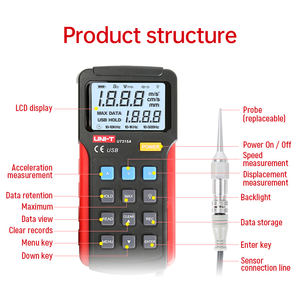 Testeur de vibrations UNI-T UT315A RMS, appareil de mesure de vibrations numériques industrielles, sonde, analyseur de vibrations - Product Image 5