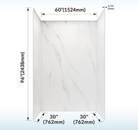 Kit de panneaux muraux de douche SMC 3 pièces en gros, motif marbre blanc Carrara, étanche, pour salle de bain B2B