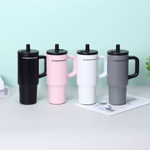 Stainless Steel Portable Travel Tumbler 720ml Vacuum <b>Insulated</b> <b>Cup</b> with Handle Straw Lid for Outdoor - Product Image 2