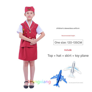 Ocupación Avión Cosplay Traje de carrera Fiesta de Halloween Traje de azafata Fancy Pilot Uniformes Niñas Rendimiento Conjunto de ropa - Product Image 4