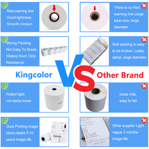 Papel Térmico para <span class=keywords><strong>Fax</strong></span> Marca Kingcolor, Precio <span class=keywords><strong>de</strong></span> Fábrica, 48gsm-70gsm, 57mm-80mm, 100% Pulpa <span class=keywords><strong>de</strong></span> Madera, Suave, para Cajas Registradoras y <span class=keywords><strong>Máquinas</strong></span> <span class=keywords><strong>de</strong></span> <span class=keywords><strong>Fax</strong></span> - Product Image 2