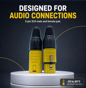 Connecteur audio XLR 3 broches mâle/femelle multicolore en plastique Ecodi D1039 pour microphone et haut-parleur - Product Image 3