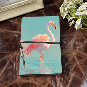 Carnet d'école A6 fait main idéal pour les étudiants en littérature, idéal pour l'analyse de livres et <span class=keywords><strong>le</strong></span> suivi des thèmes avec Pink Flamingo <span class=keywords><strong>Stan</strong></span> - Product Image 2