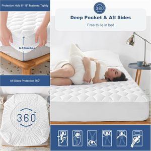 Protège-<span class=keywords><strong>matelas</strong></span> complet imperméable Couvre-<span class=keywords><strong>matelas</strong></span> ajusté matelassé en polyester silencieux Couvre-<span class=keywords><strong>matelas</strong></span> en polyester silencieux - Product Image 5