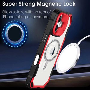 Étui de téléphone magnétique avec support d'appareil photo, résistant aux chocs, étanche, en TPU+PC, aimant N52, design fin transparent, charge sans fil - Product Image 5