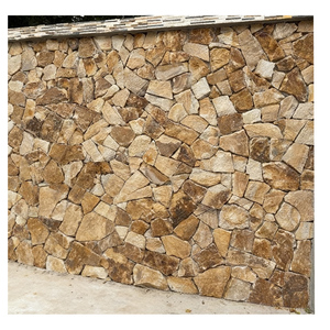 حجر طبيعي حجر رملي بني أصفر صدئ فضفاض تكسية جدران حجرية عشوائية - Product Image 1