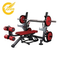 Station de musculation réglable professionnelle pour salle de sport, support de barre robuste avec rouleaux pour les jambes et crochets en J