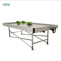 Table roulante professionnelle en acier galvanisé pour serre hydroponique, système d'irrigation par flux et reflux, lit de semis à flux et reflux