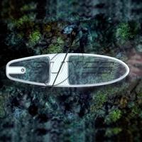 Planche de surf SUP transparente Buyee BY-TSK-1 en PC, prix usine, longueur 11 pieds, capacité 1 personne, planche à pagaie transparente amovible à vendre