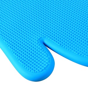 Silicone Oven Gloves 35x18x14cm Heat Resistant Anti <b>Slip</b> <b>Full</b> Texture Blue - Product Image 1