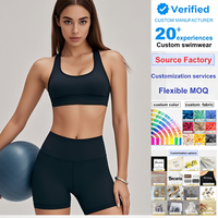 Ensemble d'entraînement de gymnastique push-up léger pour femmes personnalisé OEM soutien-gorge et leggings de sport ensembles de vêtements de yoga durables 92% fibre de bambou