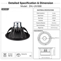 Subwoofer de Neodimio de 18 Pulgadas, 1200W RMS, Altavoz de Audio Profesional, Bobina de Voz de 100mm para Sistema de Line Array de Escenario