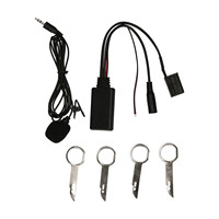 Perangkat CD 6000 BT 5.0 Adaptor Audio Aux Mikrofon Kit Handsfree Pengganti Tegangan Daya 5V untuk Stereo Ford 6000CD
