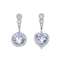 Anneaux de nombril en acier inoxydable plaqué platine en forme de cœur Freya, bijoux de corps en zircon, piercing de haute qualité, cadeau de fiançailles