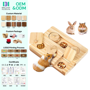 Juguetes de Forrajeo para Cobayas BH, Dispensador de Premios 6 en 1, Juguetes Interactivos de Madera para Hámsteres, Juguetes de Enriquecimiento para Animales Pequeños - Product Image 1