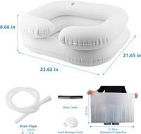 Bassin à shampooing gonflable en plastique portable et pliable pour personnes âgées, handicapées, femmes enceintes, blessées, lavage des cheveux à domicile
