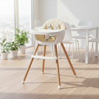 Chaise haute bébé moderne pliable en plastique durable et légère, hauteur réglable, ceinture de sécurité, plateau amovible pour la maison et l'hôtel