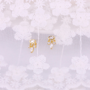 Boucles d'oreilles clous ROXI S925 en argent sterling, double rondes, zircon œil de cheval, plaqué or 18 carats, pour fiançailles et mariage, tendance - Product Image 5