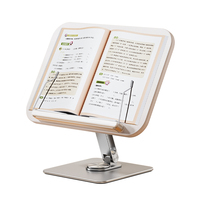 Meilleure Vente YD-10 Support de Lecture en Bois Blanc Crème Pivotant à 360° avec Base Lestée pour Livres Épais, Tablettes et Ordinateurs Portables Pro