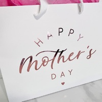 KM – sacs cadeaux en carton blanc imprimé avec poignée pour la fête des mères