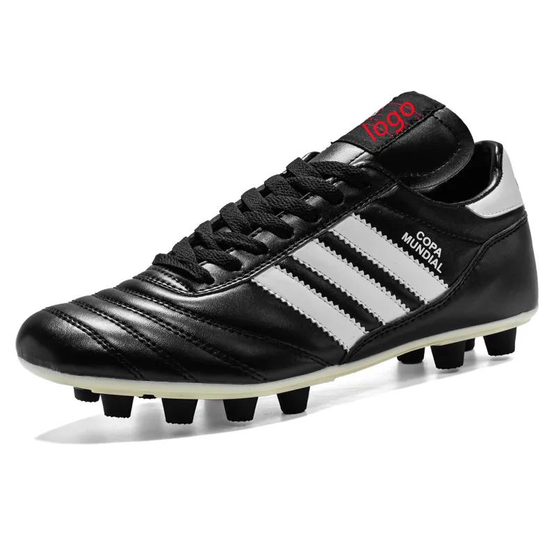 Long Spikes Football Shoes Men Outdoor Black White Classical Training Football Boots Ultralight Non-Slip Sport Turf Soccer Cleat