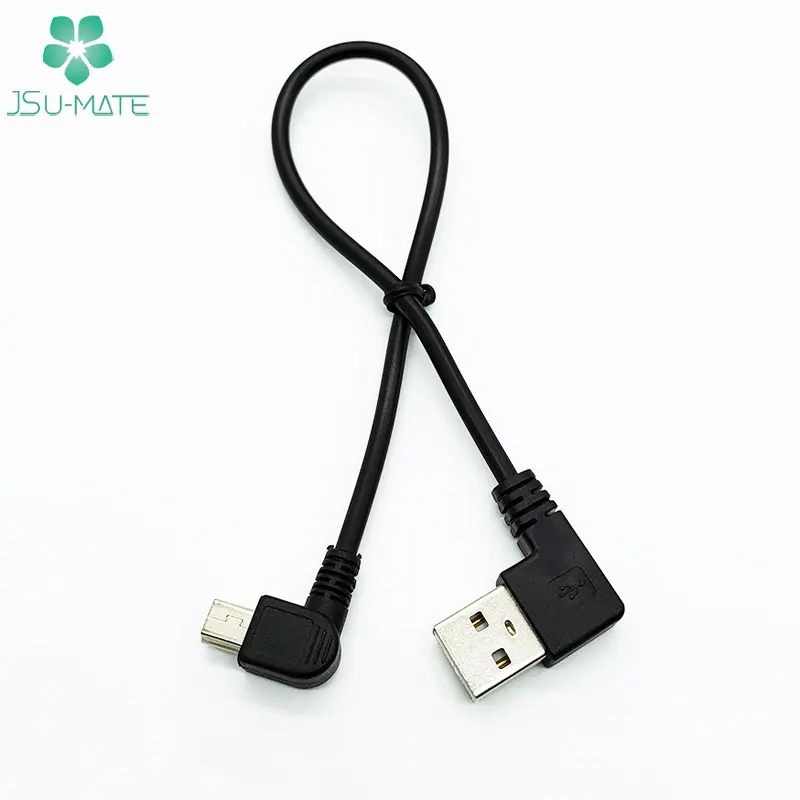 Kabel Pengisi Daya USB 2.0 Mini Sudut Kanan Kiri, Kabel Pengisi Daya USB Mini 5Pin Mini Sudut Kanan Kiri 90 Derajat