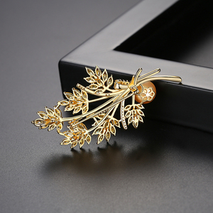 LUOTEEMI di Lusso Delle Donne di Natale Elegante Spilla In Oro Placcato, Giallo Cubic Zirconia <span class=keywords><strong>Spille</strong></span> - Product Image 6