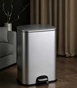 Cubo de Basura con Pedal de Acero Inoxidable, Gran Capacidad, para Salón de Belleza, Peluquería y Uso en Pasillos de Centros Comerciales - Product Image 5