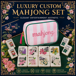 Ensemble de Mahjong Américain Pliable Premium Édition Country Club Golf avec Tuiles, Tapis, Sac de Transport et Supports - Collection Master - Product Image 1