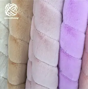 Rabbit Fur Fabric Keqiao Factory Lowest Wholesale Price Soft Plush Faux Rabbit Fur Fabric /Mink Fur Strips For Garment