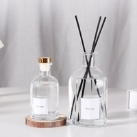 Bouteilles de parfum de salle de diffuseur de roseau de luxe personnalisées et transparentes de 250ml en verre