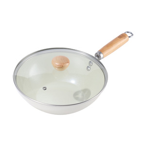 Non-Stick Frying Pan Ceramic Coating Free Induction Compatible Gas <b>Stove</b> Use Small Wok - Product Image 3