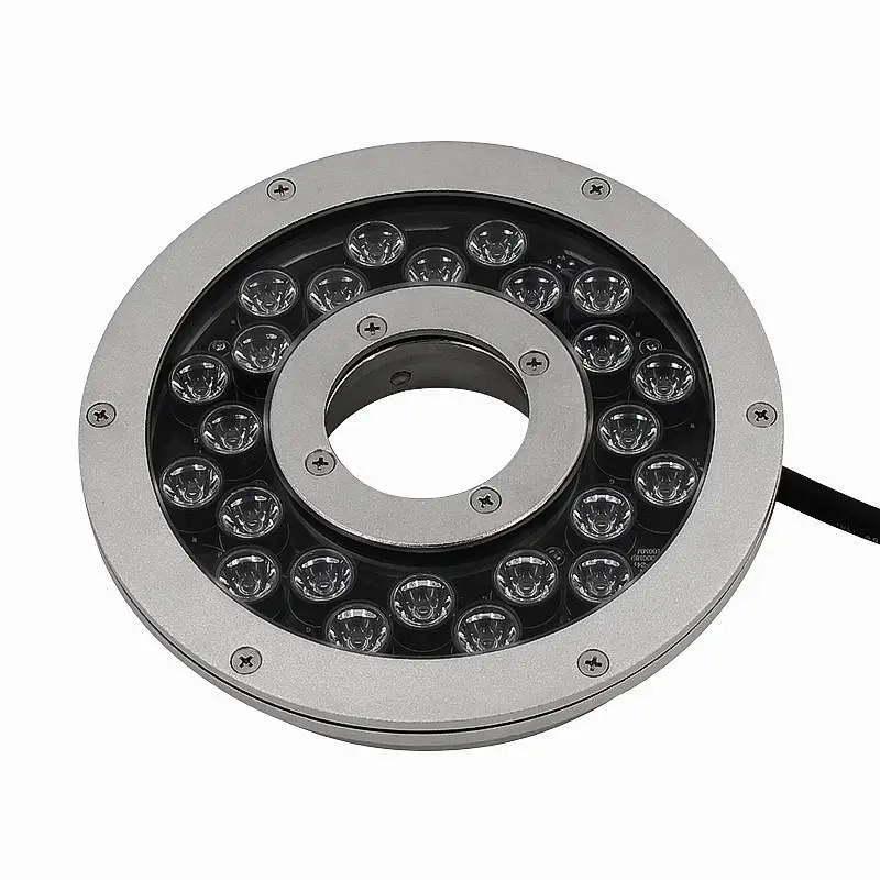 זרבובית מזרקת טבעת מנורת DMX IP68 צוללת Jet נביעה מים עד אור RGB 316SS 24V 72W נוף Ultra בהיר LED -20 - 45