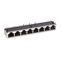 Connecteurs Ethernet RJ45 8 ports 8 broches 1000 BASE-T Cat5e Cat5, Jack Modulaire Blindé Femelle, Plaqué Or, PBT Noir