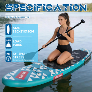 Tabla de Paddle Surf NovaSpark con Patrón Triangular de PVC Ecológico, 320x81x15cm, Diseño Geométrico para Lagos - Product Image 3