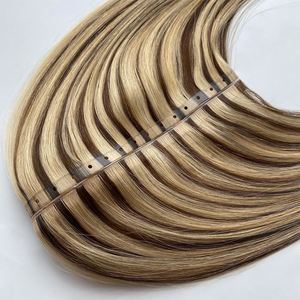 Extensiones de Cabello Virgen 100% de Alta Calidad, Color Claro, con Trama de Mariposa y Orificio, se Pueden Cortar, Compatibles con Genius Weft - Product Image 4