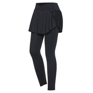 Taille haute élastique deux pièces pantalons de Yoga pour les femmes confortable nude sport Fitness formation jupe faux deux pièces conception - Product Image 5