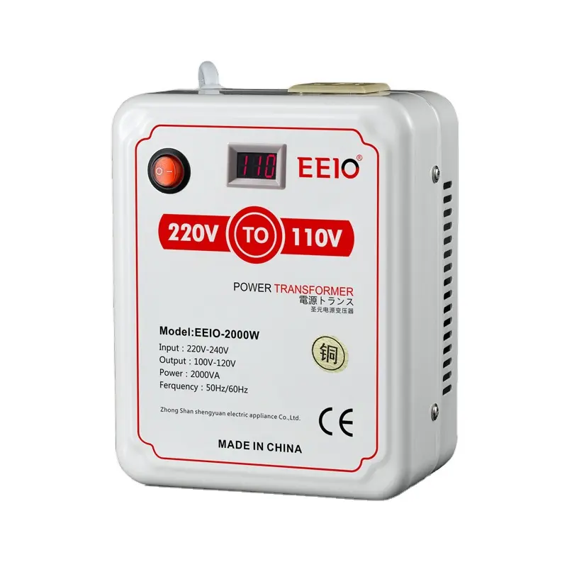 2000W220V to 110V voltage converter used to Japan and American Electric Appliance Voltage Transformer with voltage display